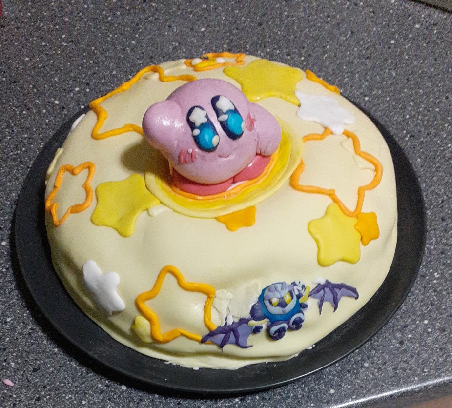 Kirby-themed birthday cake